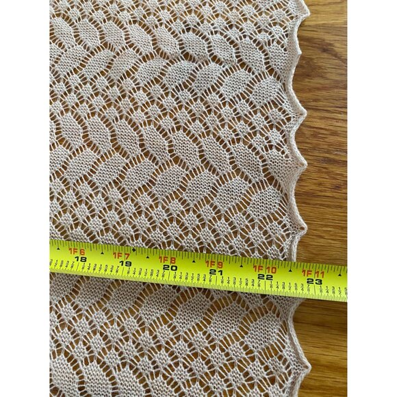 Vintage Abraham & Straus Light Pink Acrylic Open Knit Scarf / Wrap, 60s/70s - Picture 8 of 9